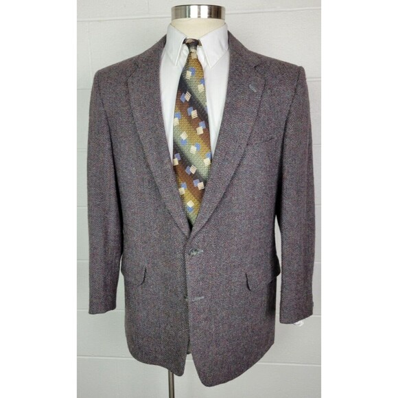 Vtg Magee Tweed Mens Donegal Wool Tweed Sport Coat‎ Jacket 44L - Picture 1 of 11